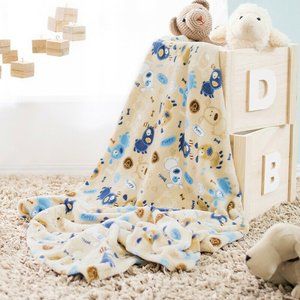 Multicolor Puppy Dog Print Baby Stroller Blanket